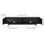 Meuble télé 75 po pour téléviseur de 85 po ou moins avec portes cannelées, rangement et gestion des câbles - Console média Mid-Century moderne grain de bois noir pour le salon | Whitman-983890289-948202705