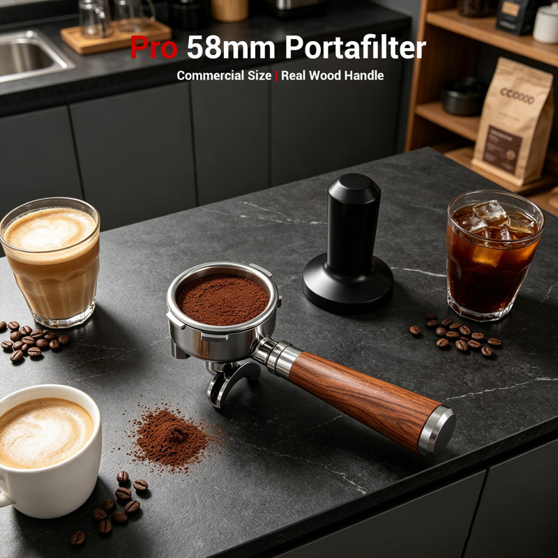 Machine à espresso à double chaudière avec moulin intégré, contrôle PID et buse à vapeur, acier inoxydable