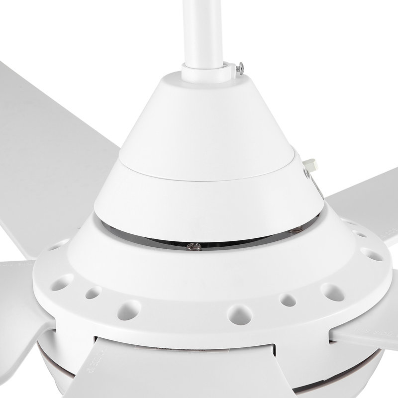 Ventilateur de plafond à DEL intégré 48 po avec lame en ABS, Blanc, Blanc