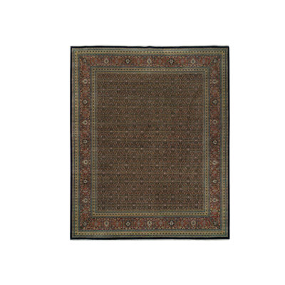 Tapis noir en laine noué à la main 12 pi x 12 pi 3 po 12 pi x 15 pi 3 po 889F849678D04605978AEB9AB563A9ED