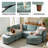 Dayman 125"W 6-Piece Modern Storage Convertible Sectional Sofa with End Table-100235133