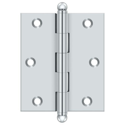 Charnière 3 po x 2 1/2 po Deltana CH3025U26 avec embouts sphériques en chrome poli