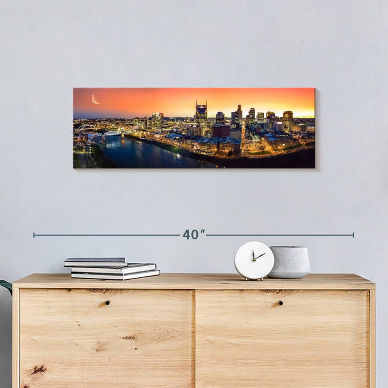 " Nashville Sunset Panorama ", 10" H x 30" W x 1.25" D