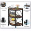 Table de bout de style demi-lune 23,62 po à 3 niveaux avec tablettes de rangement, peu encombrante et élégante pour le salon, la chambre à coucher et le vestibule