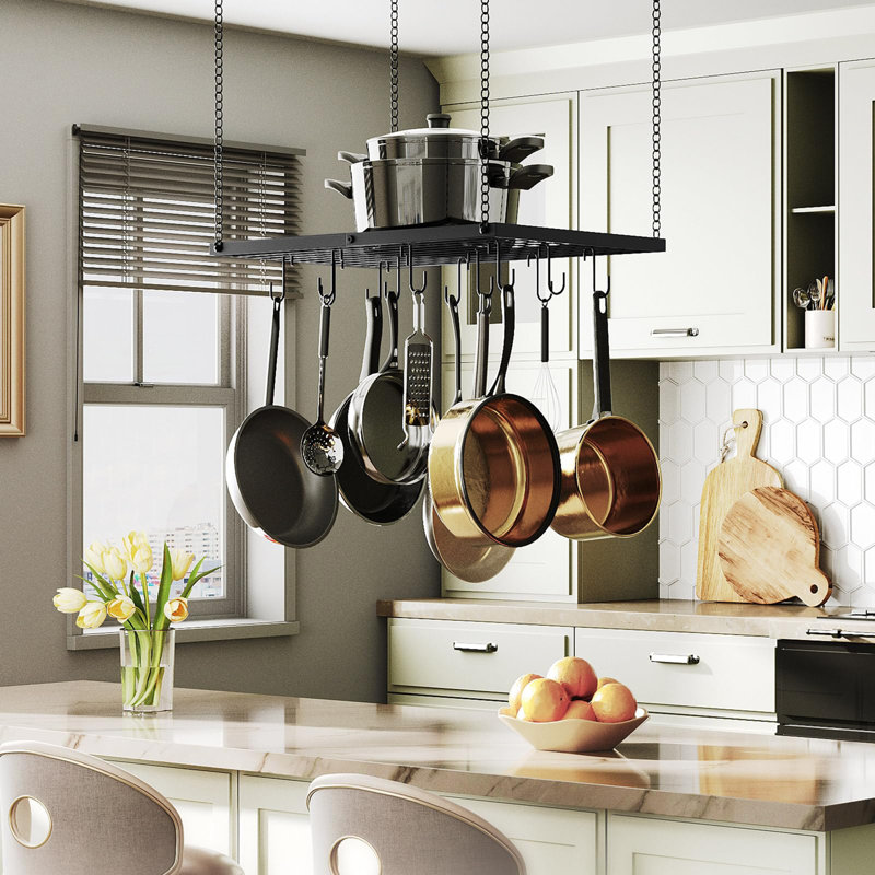 Hanging Pot Rack, 0.80" H x 23.70" W x 15.70" D