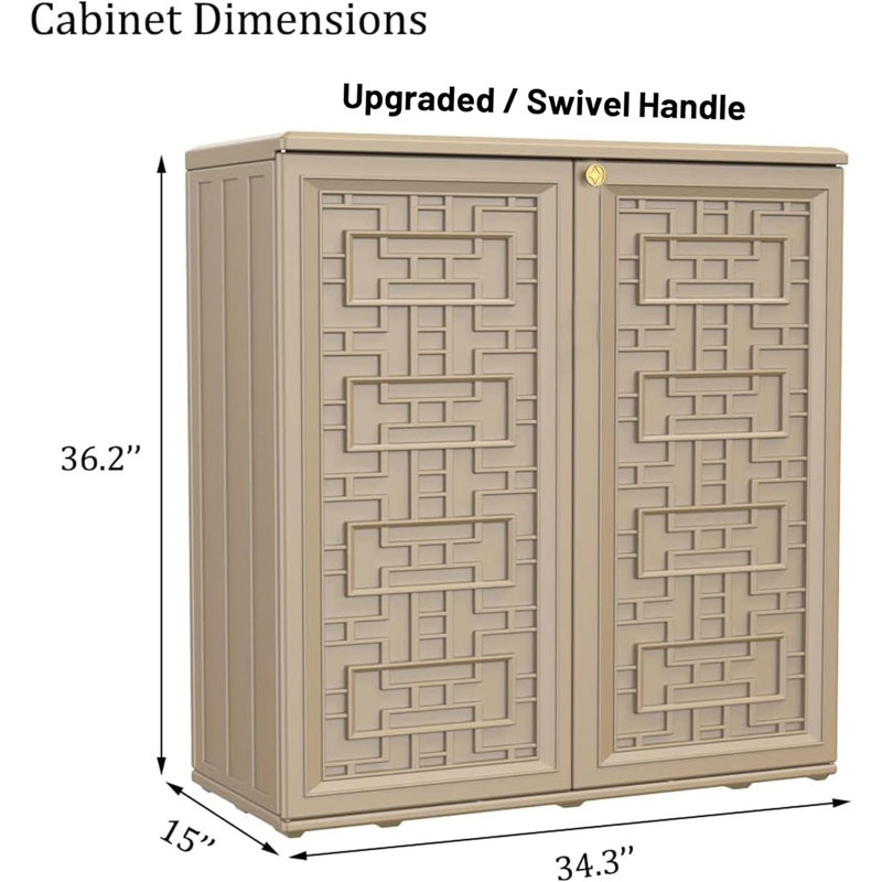 Wildon Home® Noalani 14.96'' W Plastic Lockable, Brown