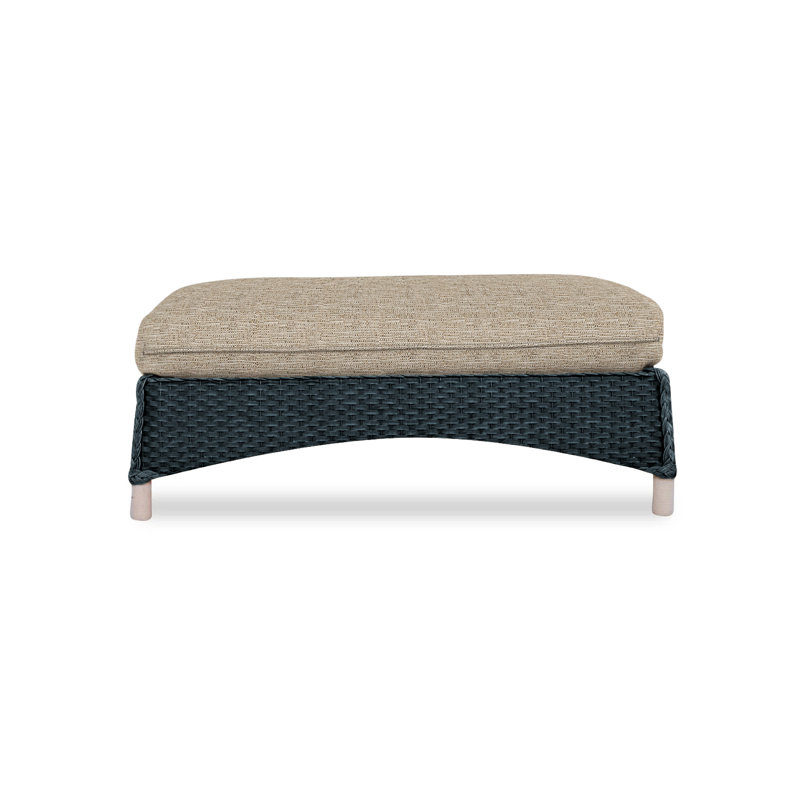 Mandalay Outdoor Ottoman, Friendly Flax, White
