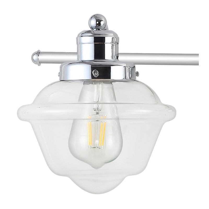  Tecumseh Iron/Glass schoolhouse LED Vanity Light, 4