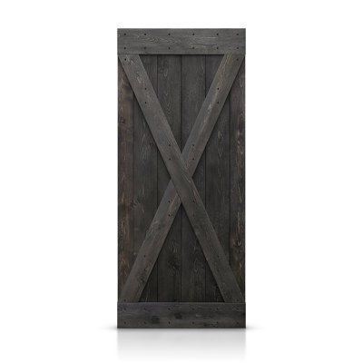 Porte de grange lambrissée peinte en bois sans trousse de quincaillerie d'installation