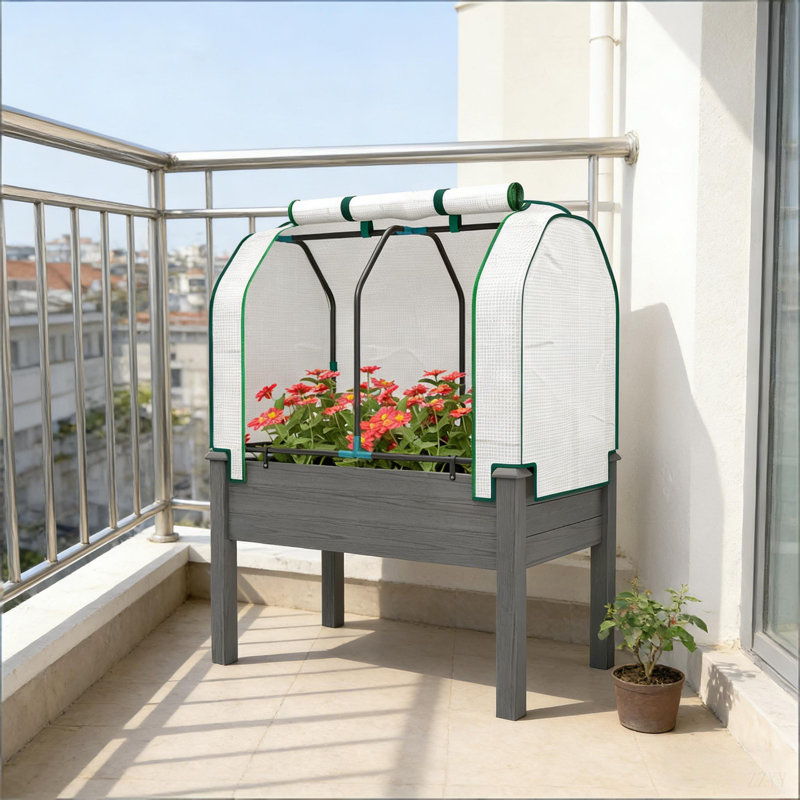 Jardinière, lit de jardin surélevé pratique, Gris foncé