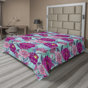 Rose vif, bleu sarcelle pâle / floral