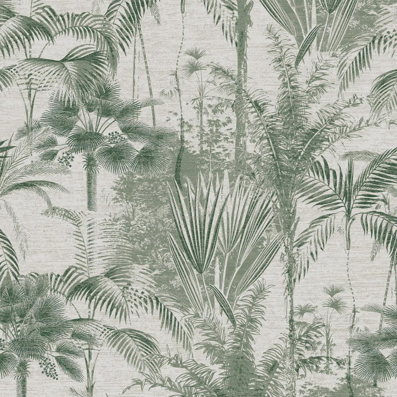 Sublime Jungle Texture Floral Wallpaper, Green