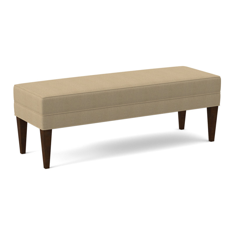 Livery Upholstered Bench, American Walnut, Margaret Lagoon