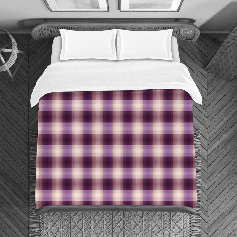 Housse de couette , Housse de couette pour grand lit, Brun / Mauve