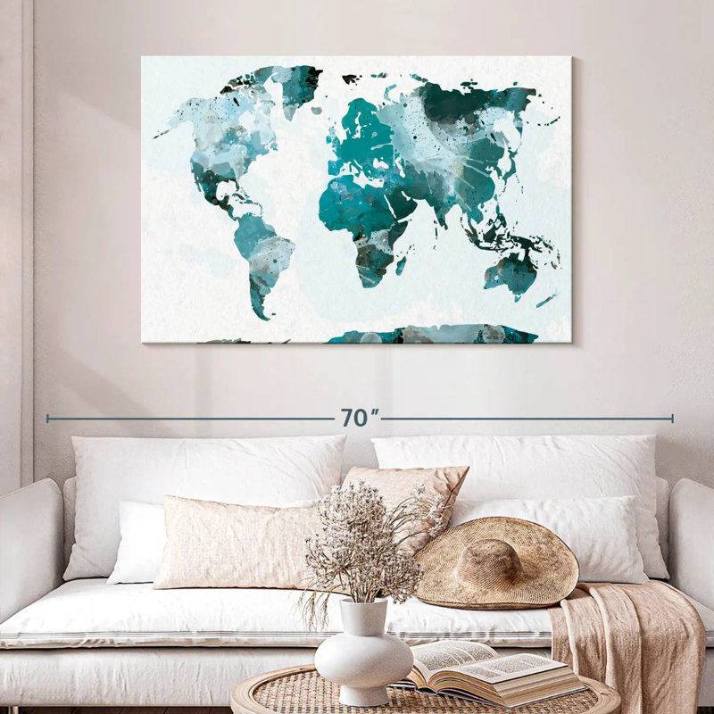 Carte du monde Aliaz, H 32 po x l 48 po