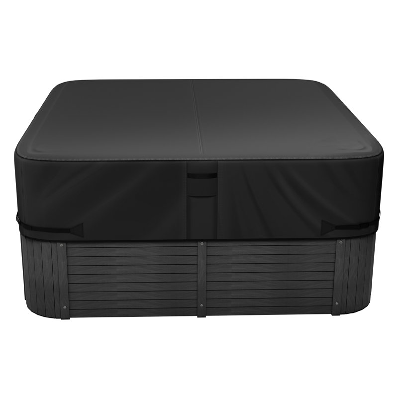 Couvre-spa d'extérieur résistant aux intempéries et à l'eau, H 20 po x l 93 po x P 93 po, Noir