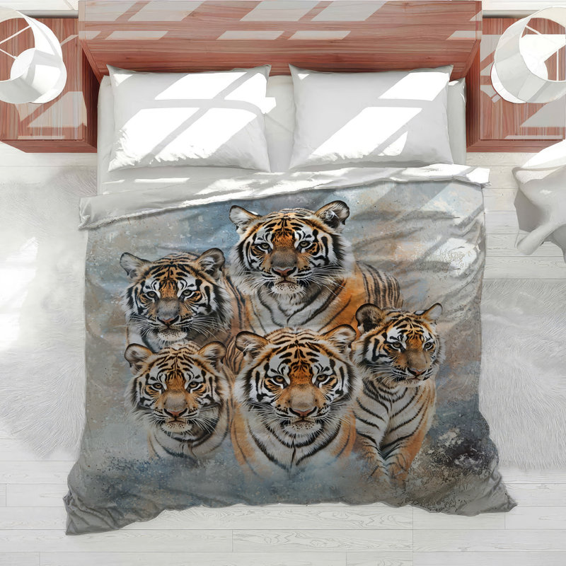 Housse de couette Tiger Family, Housse de couette pour très grand lit