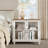 Scarlett End Table For Bedroom With 2 Glass Doors, Mid Century Modern Wooden Closet Storage Organizer, White-1650961152