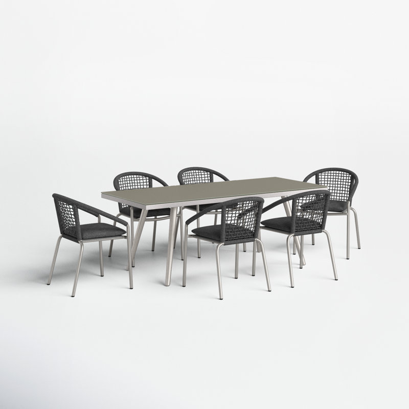 Kenai 81'' Rectangular 6 - Person Outdoor Dining Set with Cushions