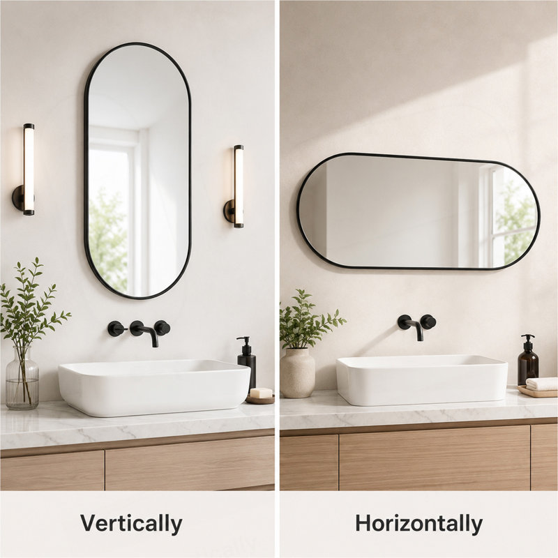BLACK PVC frame mirror 18X40 INCH
