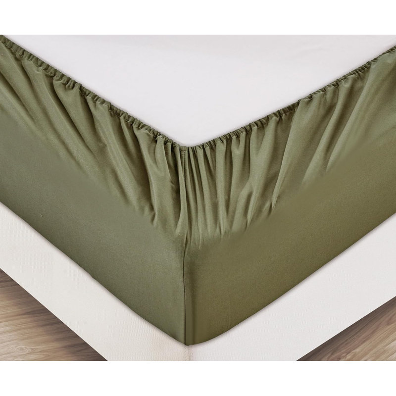 Olive Green Twin Microfiber 4-Piece Sheet Set