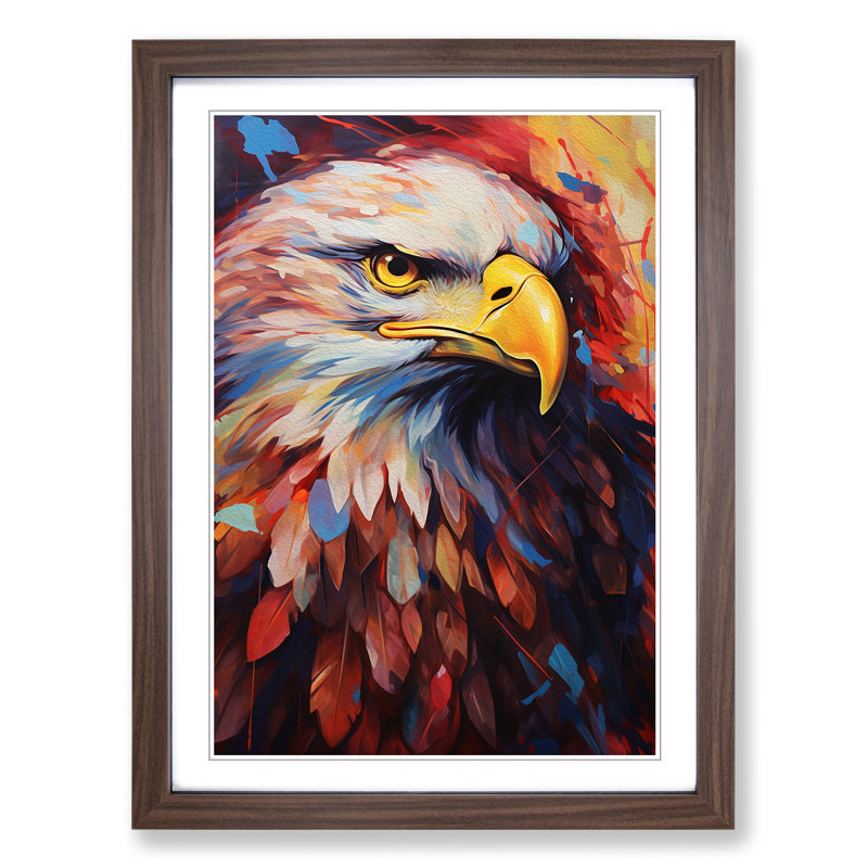 Eagle No.2 - Framed Print, 34cm H x 25cm W, Walnut Framed