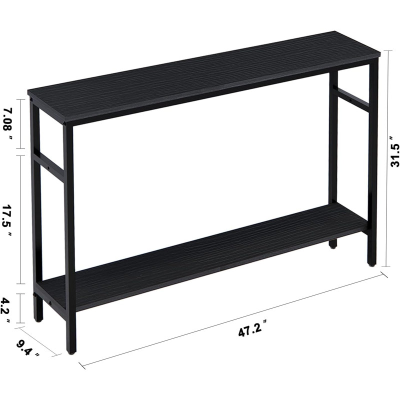 Console étroite avec tablettes réglables pour petits espaces - Canapé d'entrée de 47 pouces