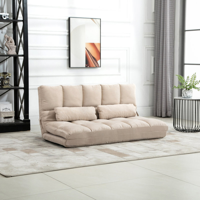 Fauteuil convertible, Polyester beige, H 23,5 po x l 51,3 po x P 28,8 po