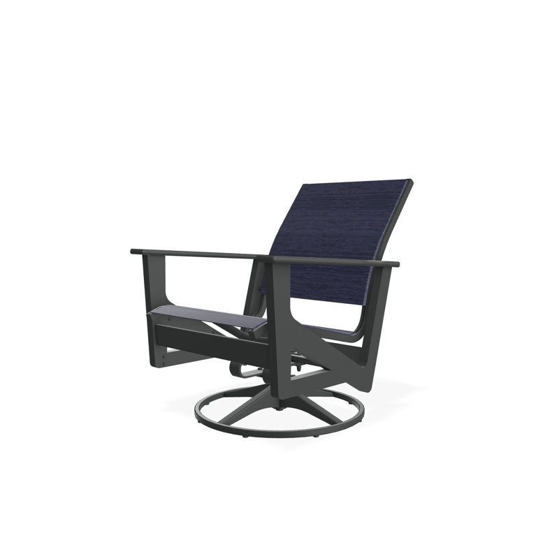 Wexler Outdoor Swivel Lounge Chair, Graphite, Destiny Steel