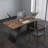 Brown+Black Rectangular Solid Wood+Iron desks-107205909