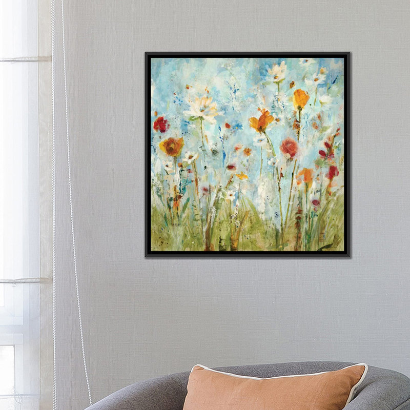 «Jounce», reproduction sur toile, H 18 po x l 18 po x p 1,5 po, Toile avec cadre noir, Pas de tapis