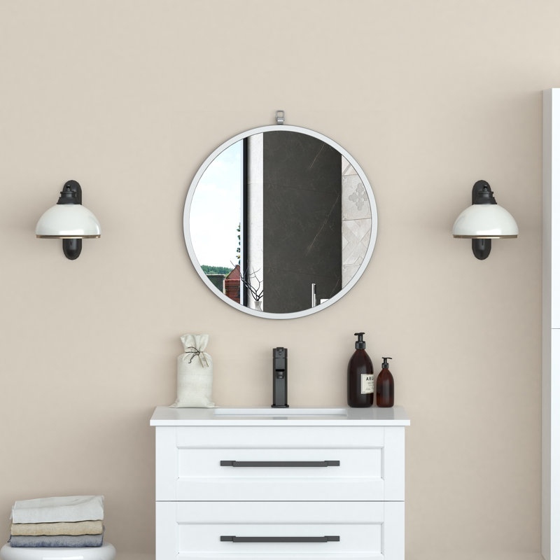 Miroir rond mural, 24" X 24", Noir