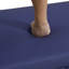 Repose-pieds ovale en fausse fourrure bleu avec rangement