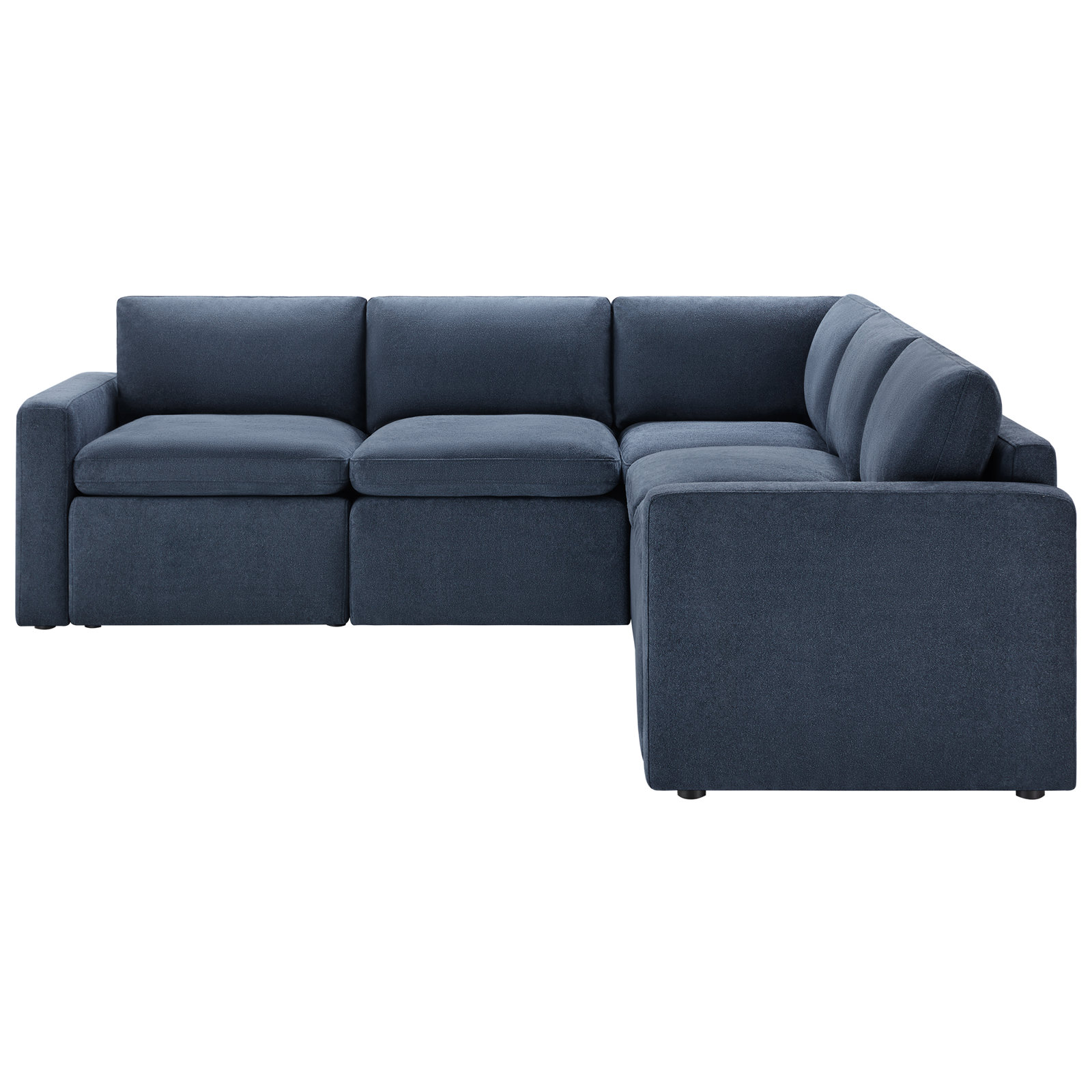 Lana 5 - Piece Upholstered Power Reclining Modular Sectional, Blue Polyester
