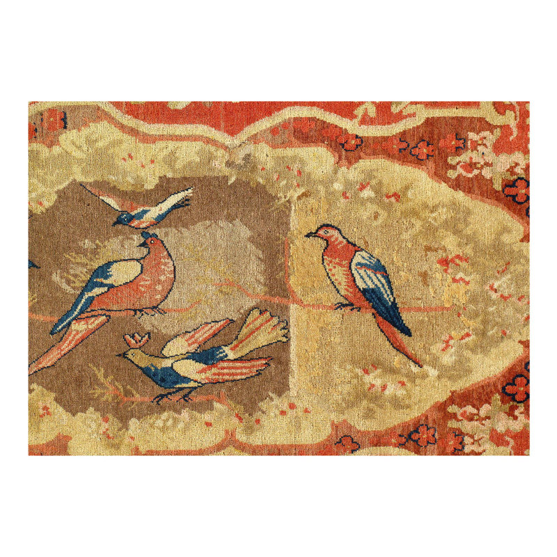 Tapis unique en laine rouille / brun de 4 pi 7 po x 8 pi 1 po Adalhard