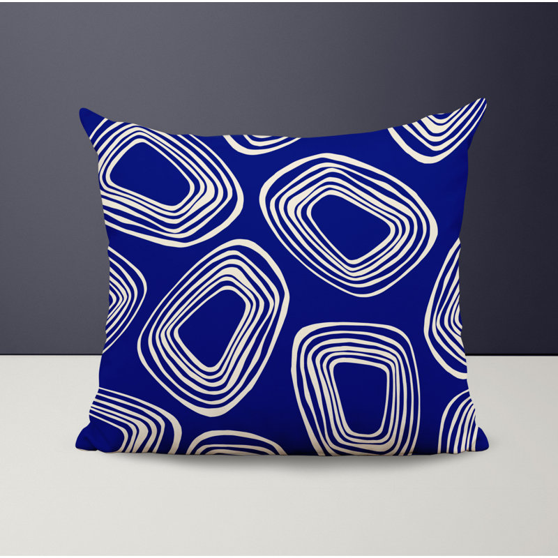 Housse et insert de coussin décoratif en polyester, L 15 po x H 15 po, Bleu marine