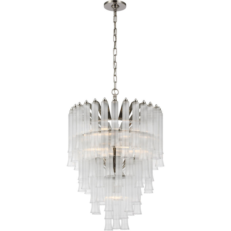 Julie Neill Lorelei Small Waterfall Chandelier, Polished Nickel