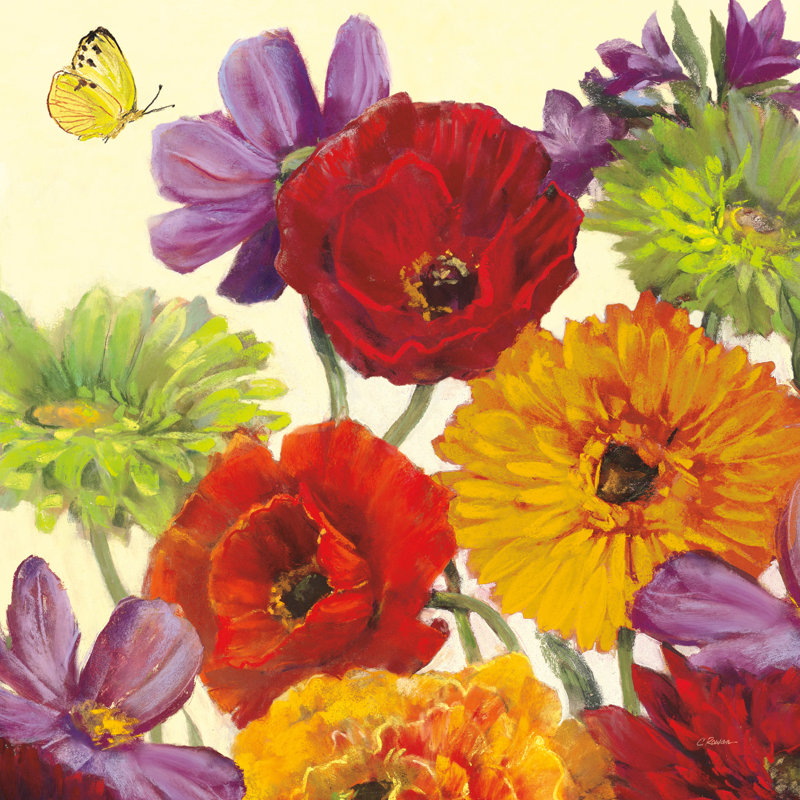«Butterfly Flower Scatter III», reproduction sur toile tendue, H 30 po x l 30 po, Non, Toile tendue