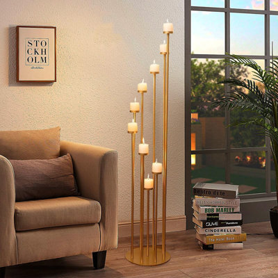 Gold 9 Arm Candle Holder