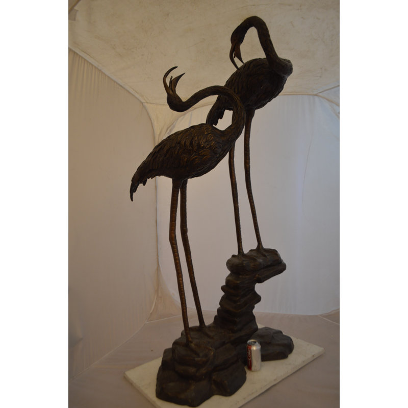 Bronze Pair of Flamingos Fountain