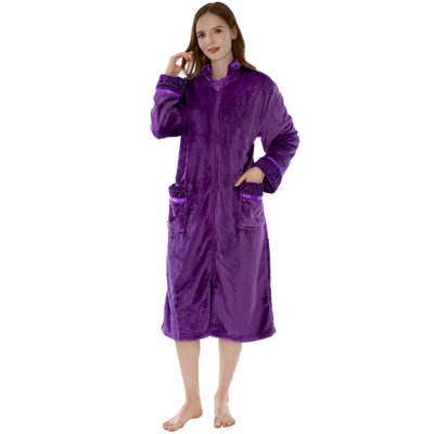 Beley Fleece Girl / Woman+ Mid-Calf Bathrobe with Pockets and Hood for Kids
