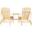 Two Wooden Chair , Outdoor Patio Chairs With Built-in Table & Umbrella Hole, For Deck Lawn Pool Backyard, Rustic Hot Two, Fire Pit Ergonomic Modern Style