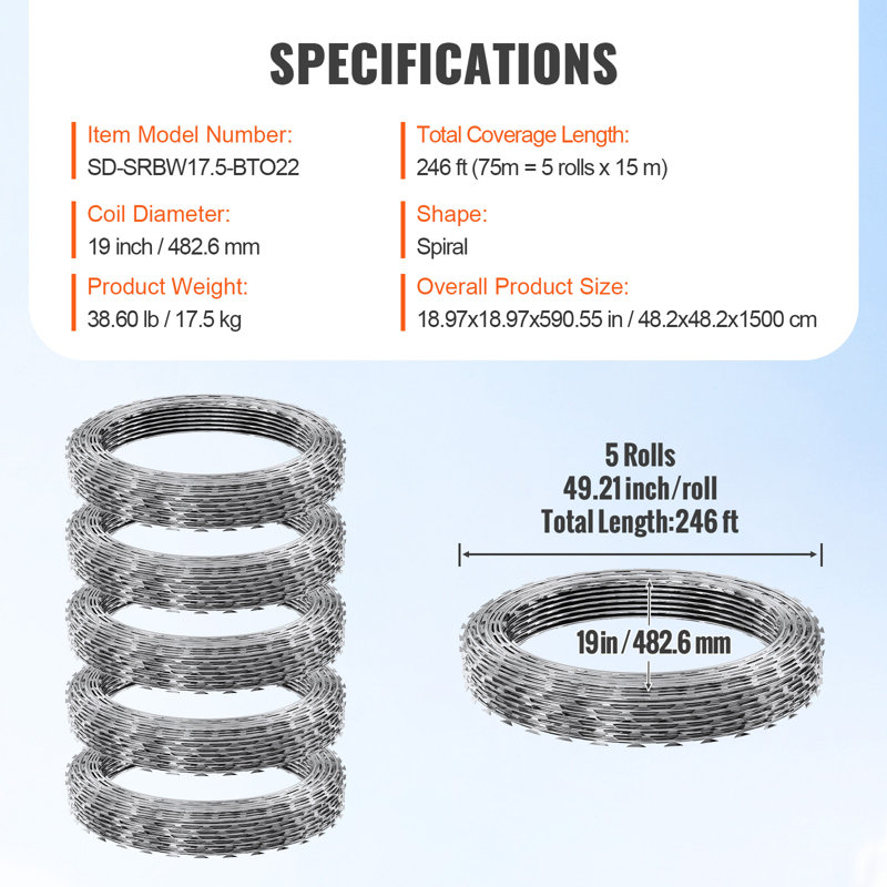H 18,97 po x l 2952 po