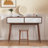 Entryway Table With 2 Carved Panel Drawers, Console Table With Storage Space And Wood Legs,Sofa Table Behind Couch For Hallway, Living Room, Natural Colour
