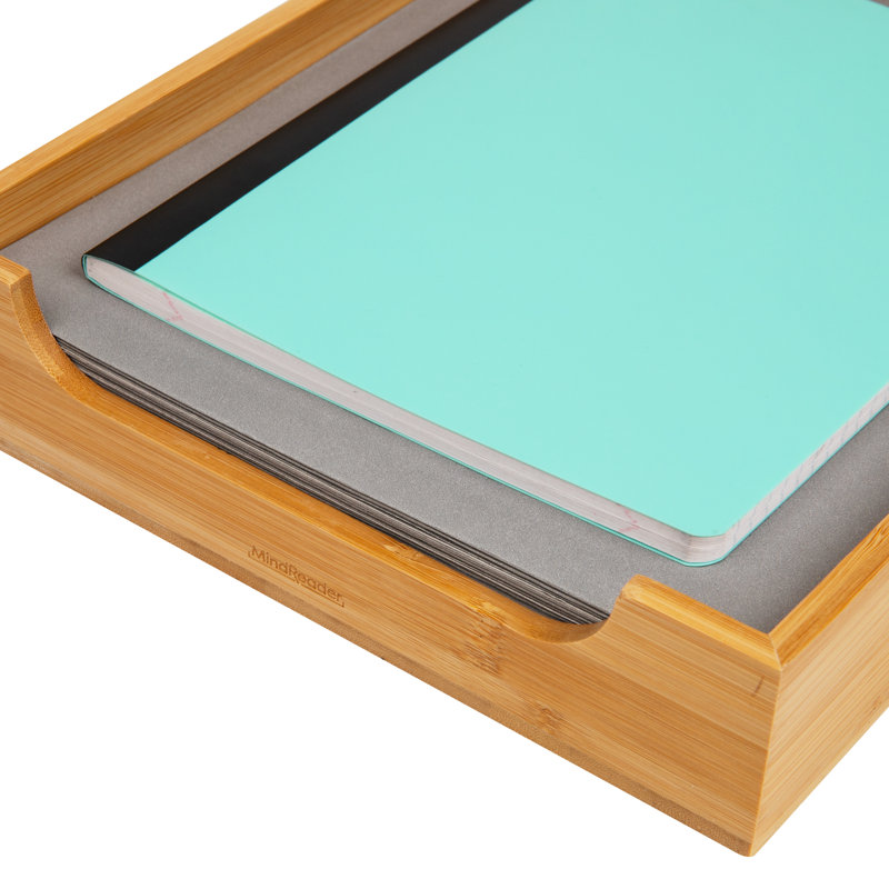 Plateau de papier Mind Reader, organisateur de bureau, rangement pour dossiers, moderne, bureau, bambou, L 10,25 po x l 12,5 po x H 2,25 po, brun