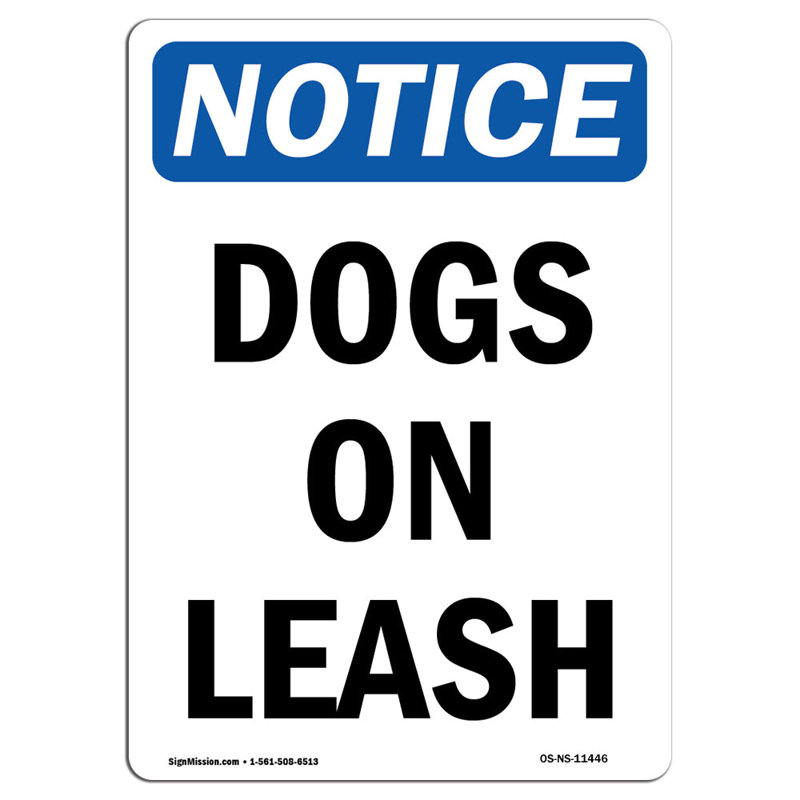 Signe en aluminium chiens en laisse 18 x 24, H 24 po x l 18 po x P 0,1 po