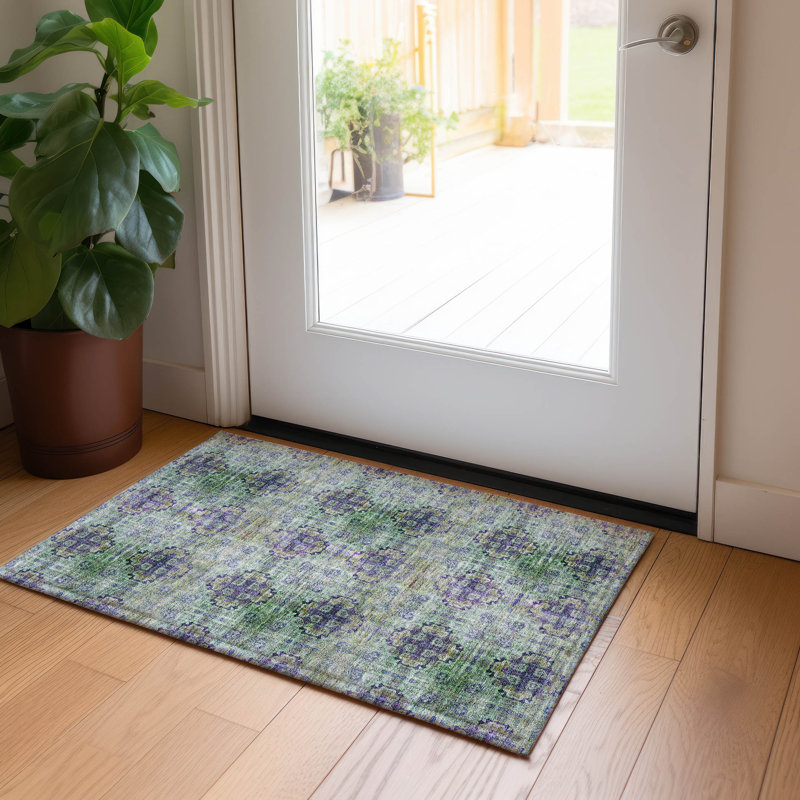 Tapis intérieur / extérieur Cresley avec envers antidérapant, Rectangle 1'8" x 2'6"