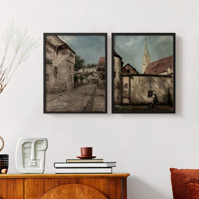 «Vintage Landscape XXXI», impression giclée sur cadre - ensemble de 2