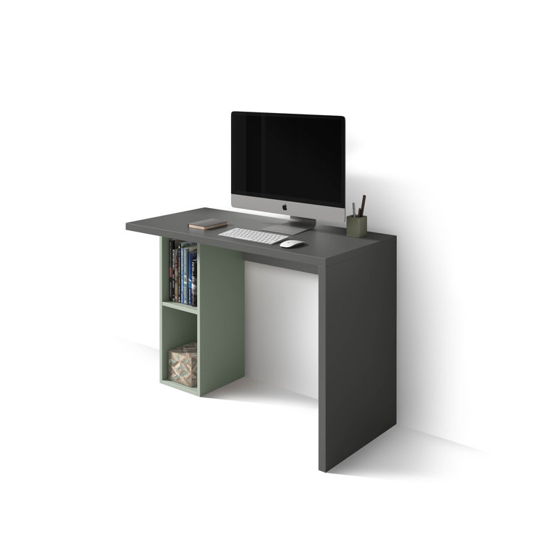 Eleodor Writing Desk, Jet Black/Green