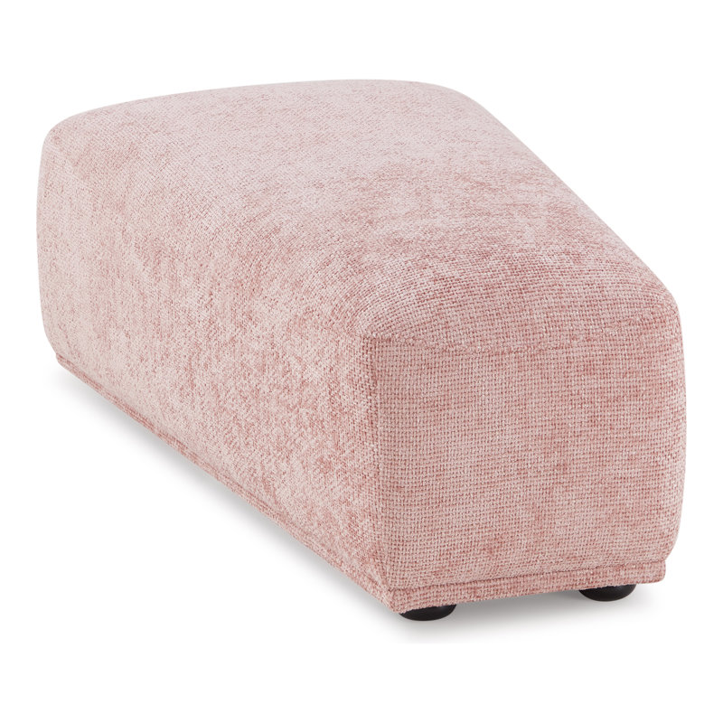 Aukeem Upholstered Ottoman, Pink Chenille